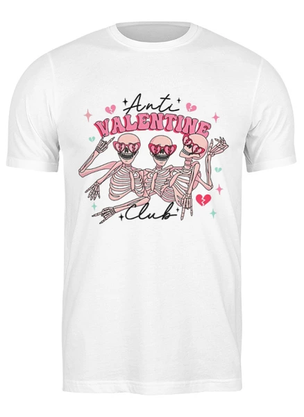 Заказать мужскую футболку в Москве. Футболка классическая Anti Valentine Club от Александр Серебренников - готовые дизайны и нанесение принтов.