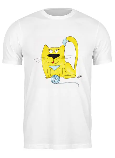 Заказать мужскую футболку в Москве. Футболка классическая Солнечный кот от galkagalka - готовые дизайны и нанесение принтов.