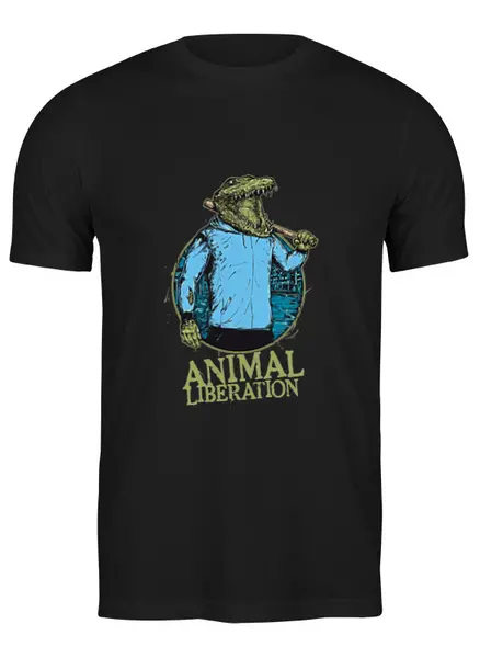 Заказать мужскую футболку в Москве. Футболка классическая Animal liberation от Leichenwagen - готовые дизайны и нанесение принтов.