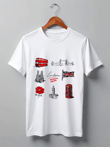 Заказать мужскую футболку в Москве. Футболка классическая London от 2578862@bk.ru - готовые дизайны и нанесение принтов.