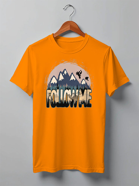 Заказать мужскую футболку в Москве. Футболка классическая Follow Me от oneredfoxstore@gmail.com - готовые дизайны и нанесение принтов.