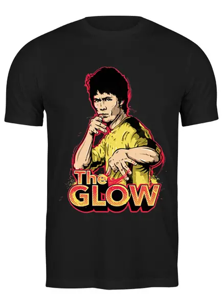 Заказать мужскую футболку в Москве. Футболка классическая Брюс Ли (The Glow) от coolmag - готовые дизайны и нанесение принтов.