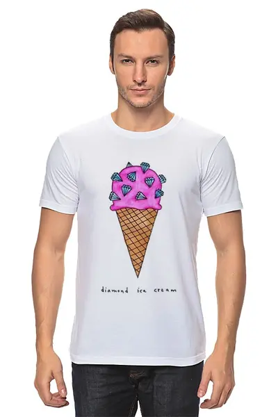 Заказать мужскую футболку в Москве. Футболка классическая Diamond ice cream от Полина Синдеева - готовые дизайны и нанесение принтов.