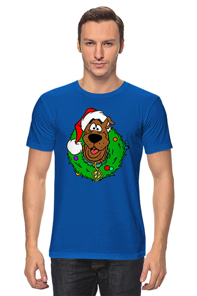 Заказать мужскую футболку в Москве. Футболка классическая Doggy Christmas от skynatural - готовые дизайны и нанесение принтов.