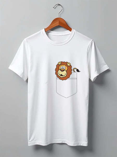 Заказать мужскую футболку в Москве. Футболка классическая Лев (Lion) от Zamula - готовые дизайны и нанесение принтов.