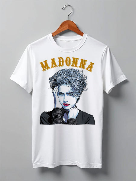 Заказать мужскую футболку в Москве. Футболка классическая Madonna от Leichenwagen - готовые дизайны и нанесение принтов.