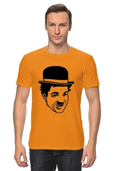 Заказать мужскую футболку в Москве. Футболка классическая Чарли Чаплин от trend - готовые дизайны и нанесение принтов.