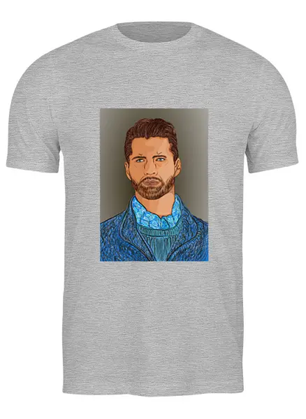 Заказать мужскую футболку в Москве. Футболка классическая Арт портрет от Stil na yarkosti - готовые дизайны и нанесение принтов.