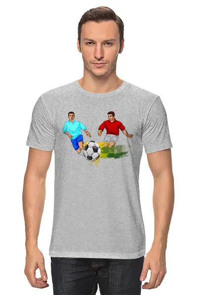 Заказать мужскую футболку в Москве. Футболка классическая Футболисты  от ПРИНТЫ ПЕЧАТЬ  - готовые дизайны и нанесение принтов.