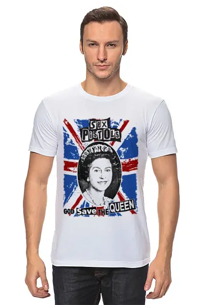 Заказать мужскую футболку в Москве. Футболка классическая Sex Pistols / God Save The Queen от OEX design - готовые дизайны и нанесение принтов.
