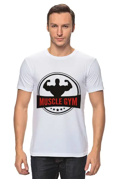 Заказать мужскую футболку в Москве. Футболка классическая Muscle gym от Анна - готовые дизайны и нанесение принтов.