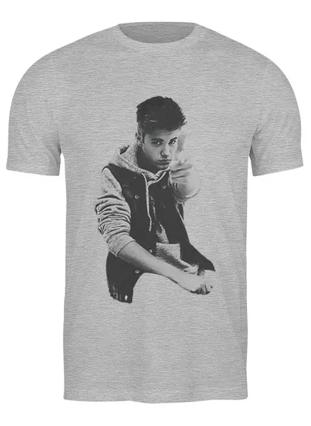 Заказать мужскую футболку в Москве. Футболка классическая Justin Bieber от Антон Величко - готовые дизайны и нанесение принтов.