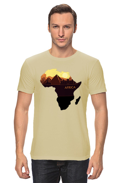 Заказать мужскую футболку в Москве. Футболка классическая Африка от skynatural - готовые дизайны и нанесение принтов.