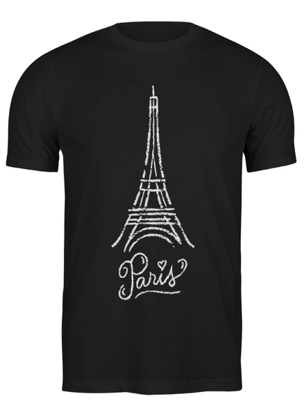 Заказать мужскую футболку в Москве. Футболка классическая Люблю Париж от skynatural - готовые дизайны и нанесение принтов.