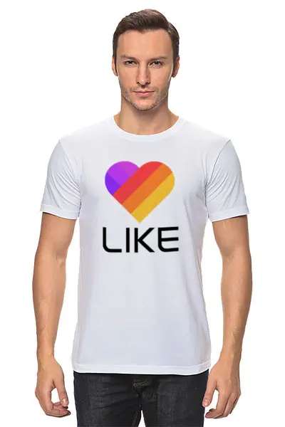 Заказать мужскую футболку в Москве. Футболка классическая Like  от DESIGNER   - готовые дизайны и нанесение принтов.