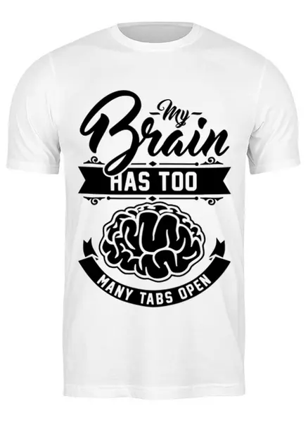 Заказать мужскую футболку в Москве. Футболка классическая Мозг (Brain) от trugift - готовые дизайны и нанесение принтов.