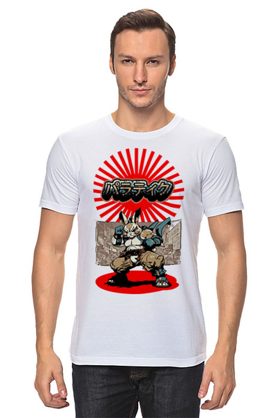 Заказать мужскую футболку в Москве. Футболка классическая Кролик уличный боец от ionfreak134 - готовые дизайны и нанесение принтов.