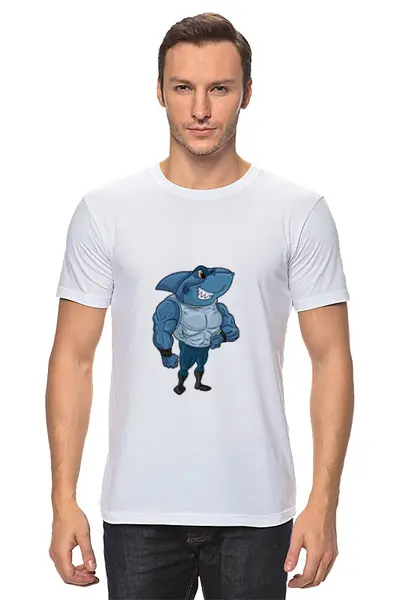 Заказать мужскую футболку в Москве. Футболка классическая Акула от Picasso - готовые дизайны и нанесение принтов.