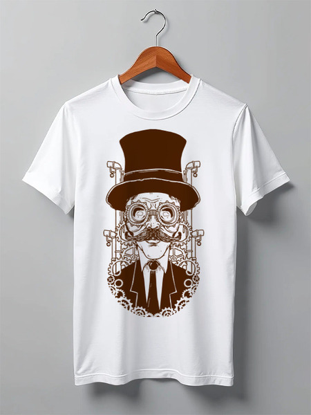 Заказать мужскую футболку в Москве. Футболка классическая Steampunk от ingenervolos@gmail.com - готовые дизайны и нанесение принтов.