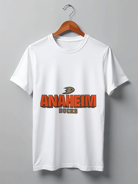 Заказать мужскую футболку в Москве. Футболка классическая Anaheim Ducks от kspsshop - готовые дизайны и нанесение принтов.