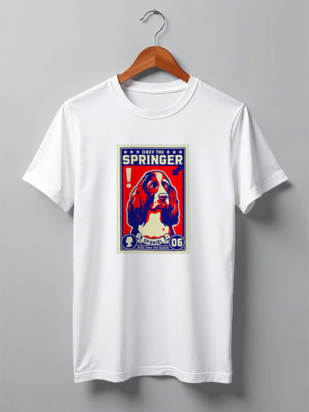 Заказать мужскую футболку в Москве. Футболка классическая Собака: SPRINGER SPANIEL от Виктор Гришин - готовые дизайны и нанесение принтов.