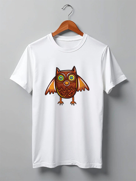 Заказать мужскую футболку в Москве. Футболка классическая Совушка от Fil6 - готовые дизайны и нанесение принтов.