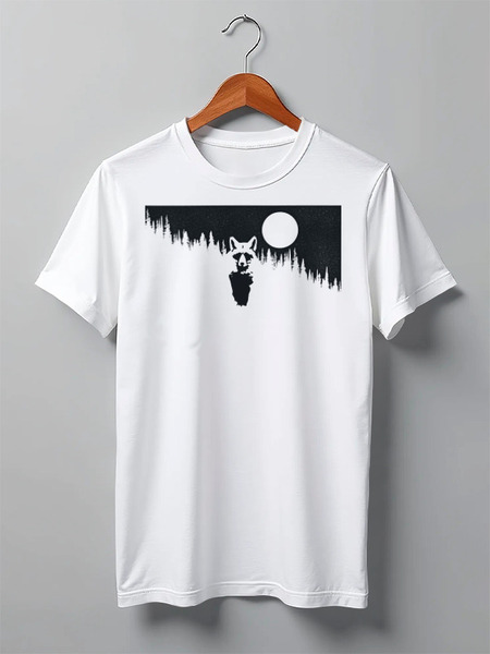 Заказать мужскую футболку в Москве. Футболка классическая Fox Here от oneredfoxstore@gmail.com - готовые дизайны и нанесение принтов.