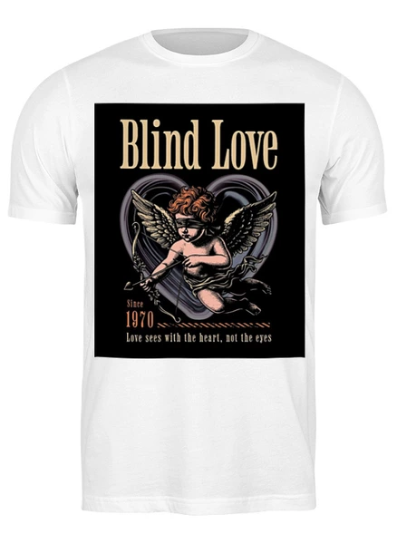 Заказать мужскую футболку в Москве. Футболка классическая Blind Love от Александр Серебренников - готовые дизайны и нанесение принтов.