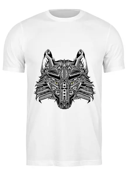 Заказать мужскую футболку в Москве. Футболка классическая Волк ( Wolf ) от Zamula - готовые дизайны и нанесение принтов.
