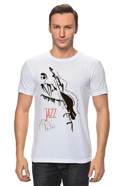 Заказать мужскую футболку в Москве. Футболка классическая jazzz от Мила Ярусова - готовые дизайны и нанесение принтов.