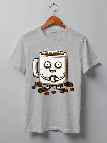 Заказать мужскую футболку в Москве. Футболка классическая Кофе (Coffee) от coolmag - готовые дизайны и нанесение принтов.