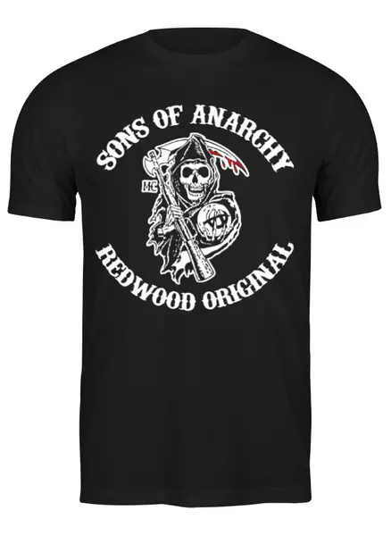 Заказать мужскую футболку в Москве. Футболка классическая Sons Of Anarchy от Leichenwagen - готовые дизайны и нанесение принтов.
