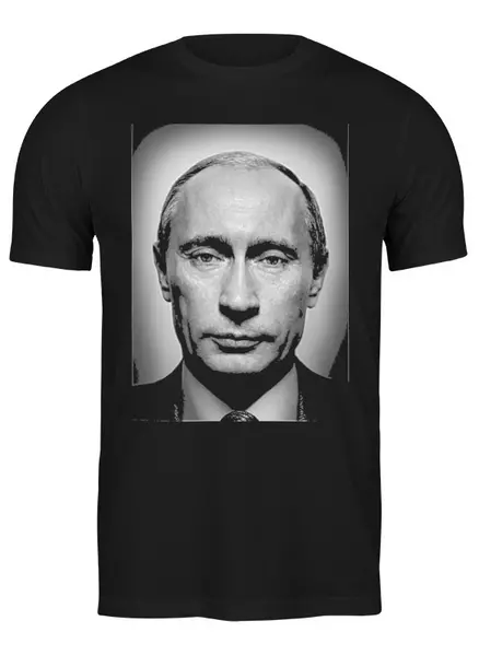Заказать мужскую футболку в Москве. Футболка классическая Путин от zunnka - готовые дизайны и нанесение принтов.