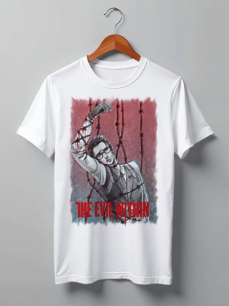 Заказать мужскую футболку в Москве. Футболка классическая The Evil Within от Leichenwagen - готовые дизайны и нанесение принтов.