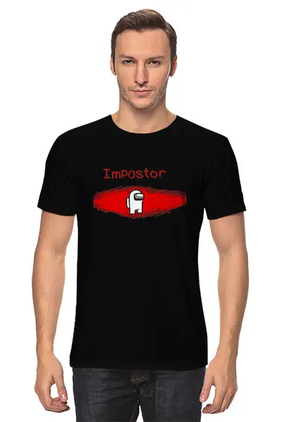 Заказать мужскую футболку в Москве. Футболка классическая Among Us Impostor от El Fox - готовые дизайны и нанесение принтов.