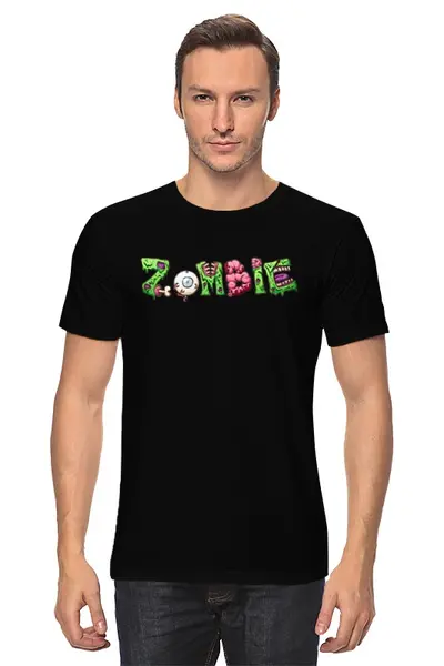Заказать мужскую футболку в Москве. Футболка классическая ZOMBIE от CoolDesign - готовые дизайны и нанесение принтов.