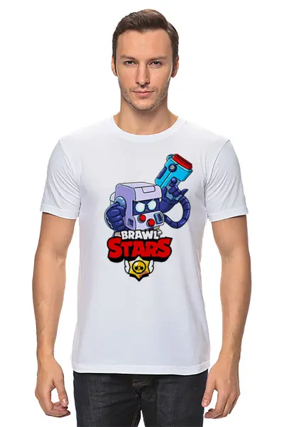Заказать мужскую футболку в Москве. Футболка классическая BRAWL STARS 8-BIT от geekbox - готовые дизайны и нанесение принтов.