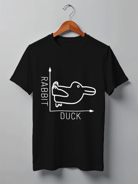 Заказать мужскую футболку в Москве. Футболка классическая rabbit/duck от Aleksey Melnick - готовые дизайны и нанесение принтов.
