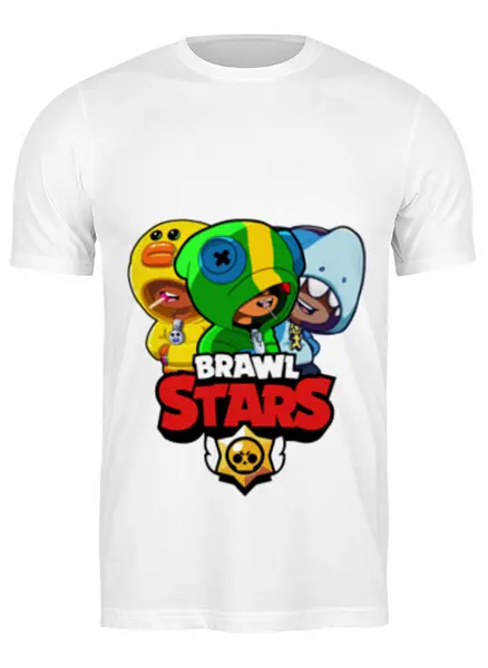 Заказать мужскую футболку в Москве. Футболка классическая Brawl Stars LEON TRIO от vista12761@rambler.ru - готовые дизайны и нанесение принтов.