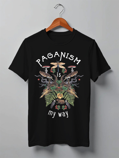 Заказать мужскую футболку в Москве. Футболка классическая paganism is my way от lyakmynd - готовые дизайны и нанесение принтов.
