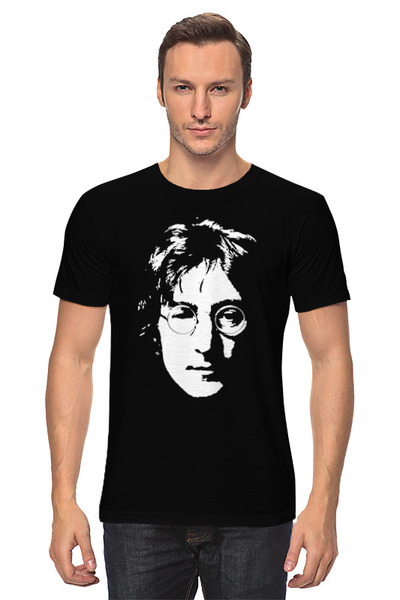 Заказать мужскую футболку в Москве. Футболка классическая Джон Леннон от skynatural - готовые дизайны и нанесение принтов.