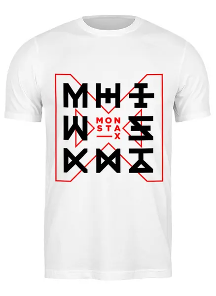 Заказать мужскую футболку в Москве. Футболка классическая Monsta X от geekbox - готовые дизайны и нанесение принтов.
