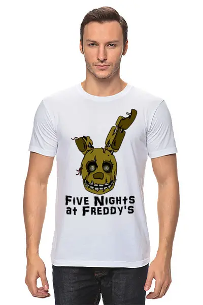 Заказать мужскую футболку в Москве. Футболка классическая Five Nights At Freddy's от vista12761@rambler.ru - готовые дизайны и нанесение принтов.