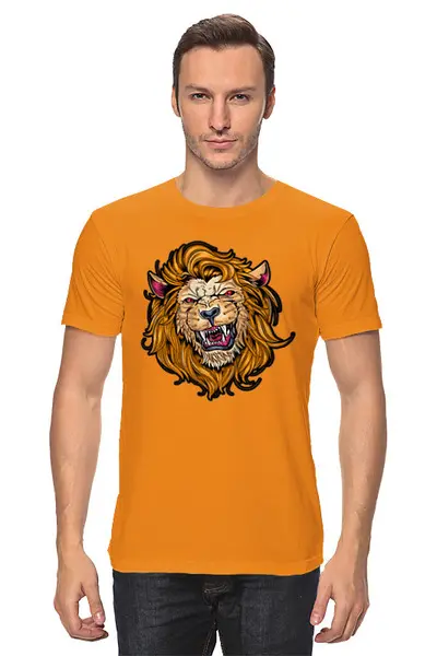 Заказать мужскую футболку в Москве. Футболка классическая Царь зверей   от T-shirt print  - готовые дизайны и нанесение принтов.