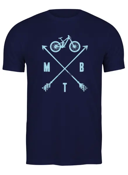 Заказать мужскую футболку в Москве. Футболка классическая Mountain Bike от oneredfoxstore@gmail.com - готовые дизайны и нанесение принтов.