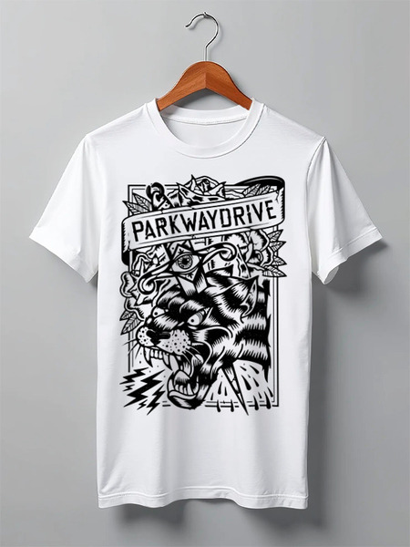 Заказать мужскую футболку в Москве. Футболка классическая Parkway Drive от geekbox - готовые дизайны и нанесение принтов.