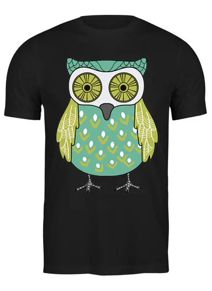 Заказать мужскую футболку в Москве. Футболка классическая Owl Here от oneredfoxstore@gmail.com - готовые дизайны и нанесение принтов.