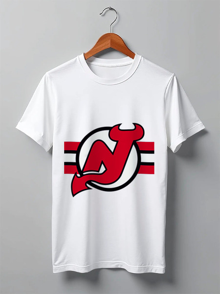 Заказать мужскую футболку в Москве. Футболка классическая Нью-Джерси Девилс от kspsshop - готовые дизайны и нанесение принтов.