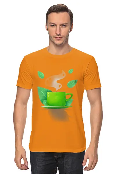 Заказать мужскую футболку в Москве. Футболка классическая Чашка чая с мятой от Mirriliem  - готовые дизайны и нанесение принтов.