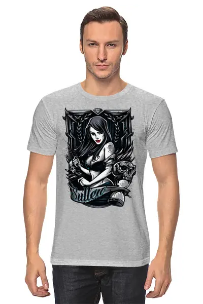 Заказать мужскую футболку в Москве. Футболка классическая Gothic Girl от Leichenwagen - готовые дизайны и нанесение принтов.